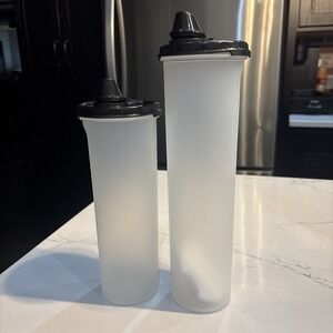 Tupperware Modular Mates Round with Black Dripless Seals Set of 2 New